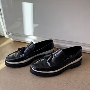 Cole Haan Fragment Tassel Loafer Black/White/ Black